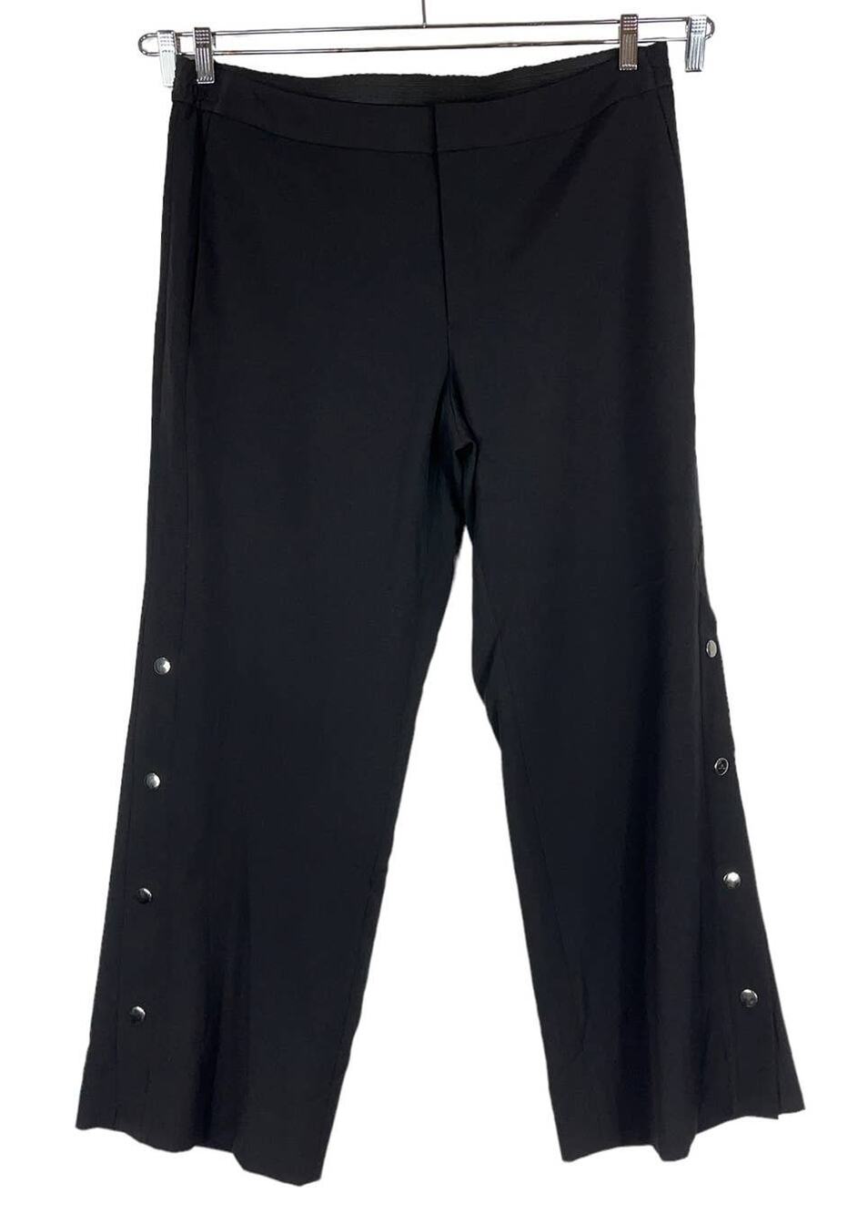 RACHEL Rachel Roy pants black high waist snap button